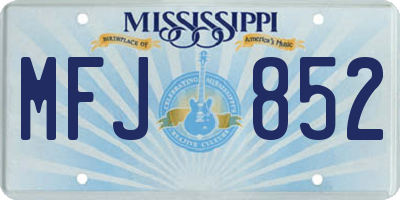MS license plate MFJ852