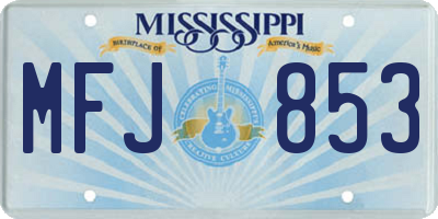MS license plate MFJ853