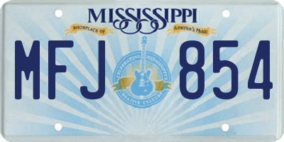MS license plate MFJ854