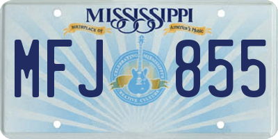 MS license plate MFJ855