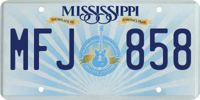 MS license plate MFJ858
