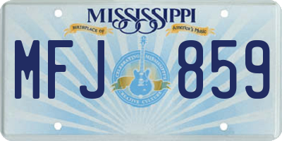 MS license plate MFJ859