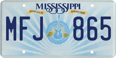 MS license plate MFJ865
