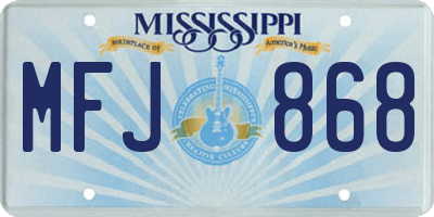 MS license plate MFJ868