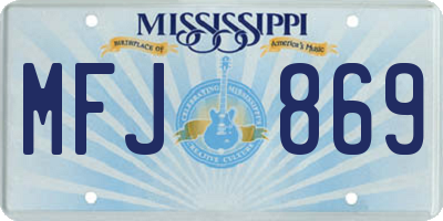 MS license plate MFJ869
