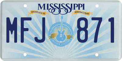MS license plate MFJ871