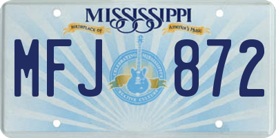 MS license plate MFJ872