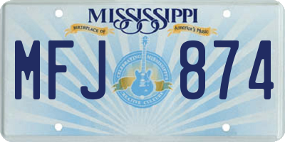 MS license plate MFJ874