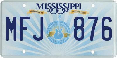 MS license plate MFJ876