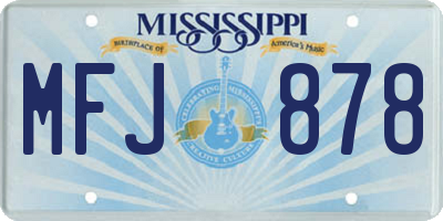 MS license plate MFJ878