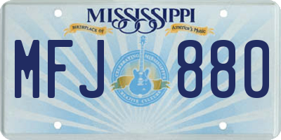 MS license plate MFJ880