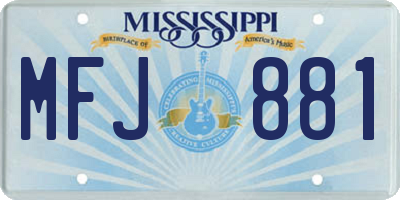 MS license plate MFJ881