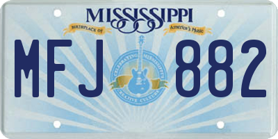 MS license plate MFJ882