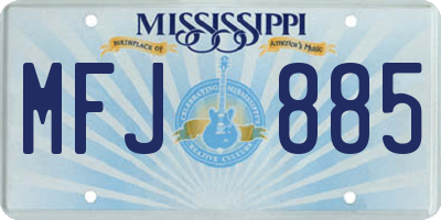MS license plate MFJ885
