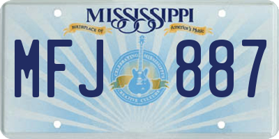MS license plate MFJ887