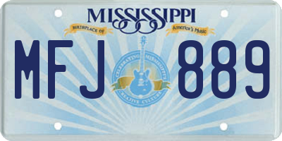MS license plate MFJ889