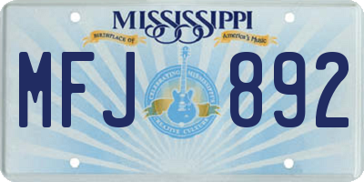 MS license plate MFJ892