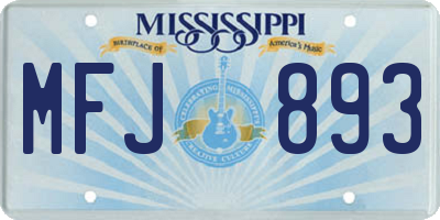 MS license plate MFJ893
