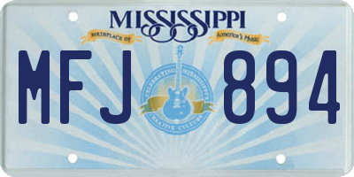 MS license plate MFJ894
