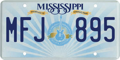 MS license plate MFJ895