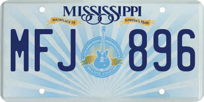 MS license plate MFJ896