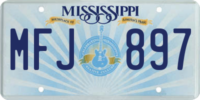 MS license plate MFJ897