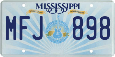 MS license plate MFJ898