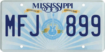 MS license plate MFJ899