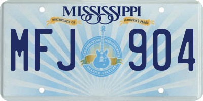 MS license plate MFJ904
