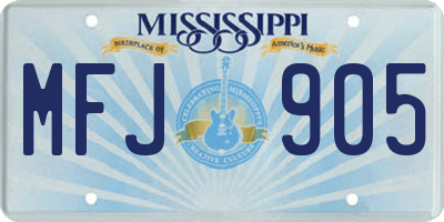 MS license plate MFJ905