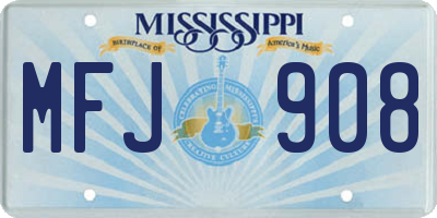 MS license plate MFJ908