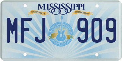 MS license plate MFJ909