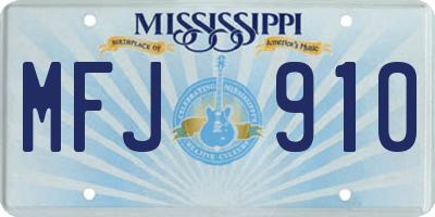 MS license plate MFJ910