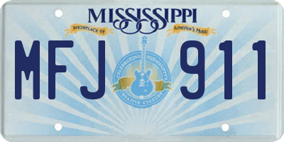 MS license plate MFJ911