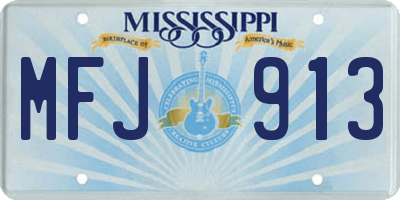 MS license plate MFJ913