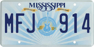 MS license plate MFJ914