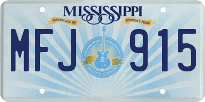 MS license plate MFJ915