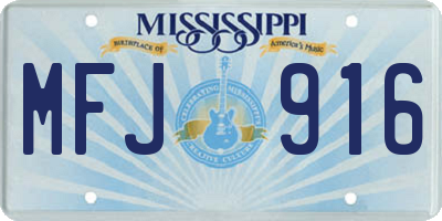 MS license plate MFJ916