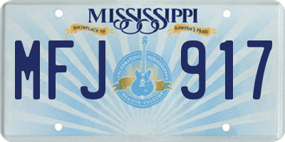 MS license plate MFJ917
