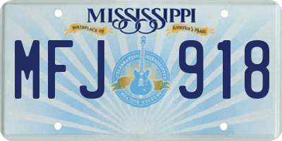 MS license plate MFJ918