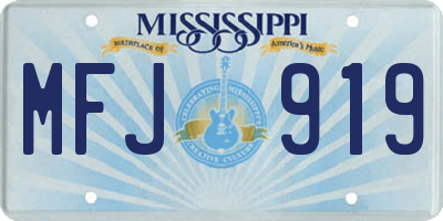 MS license plate MFJ919
