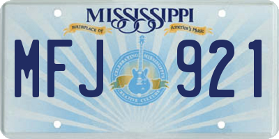 MS license plate MFJ921