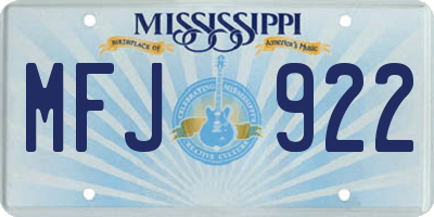 MS license plate MFJ922