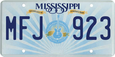 MS license plate MFJ923