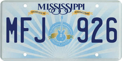 MS license plate MFJ926