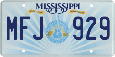 MS license plate MFJ929