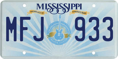 MS license plate MFJ933