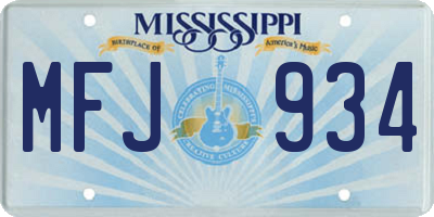 MS license plate MFJ934