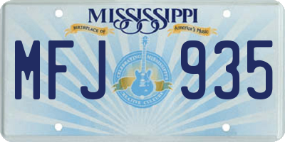 MS license plate MFJ935
