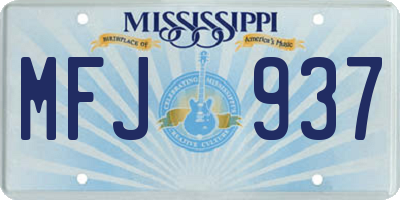 MS license plate MFJ937